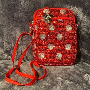 Disney Parks Original Minnie Mouse Polka Dot Sequin Mini Tablet/iPad Bag/Purse